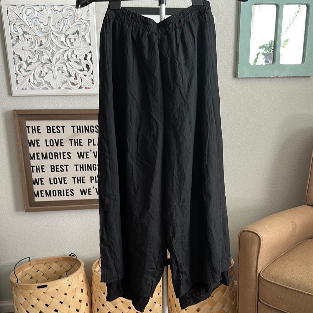 Elegant Black Wide Leg Women's Pants
